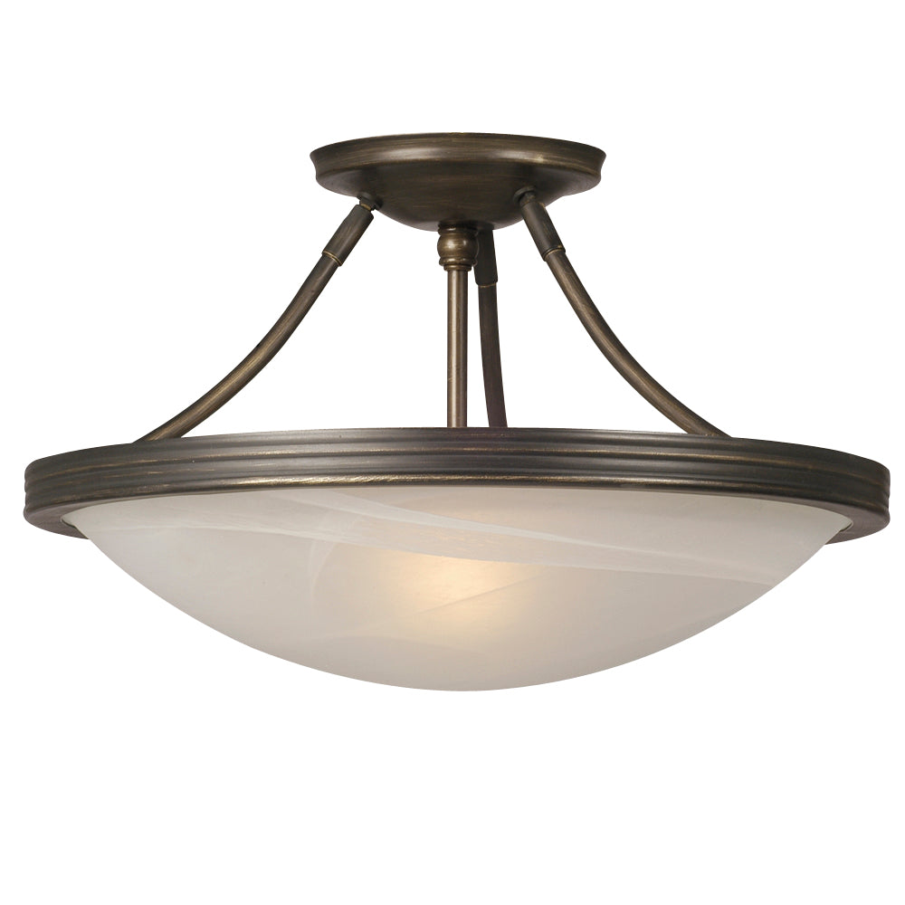 Julian Oil Rubbed Bronze Three Light Flush Mount in Oil Rubbed Bronze - available from The Lighting Shoppe, trusted by Canadian homeowners