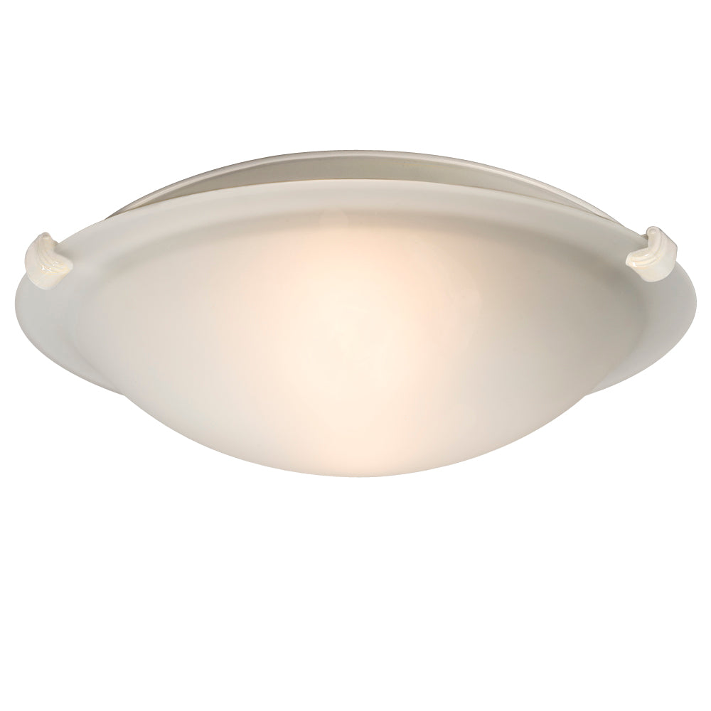 Ofelia White Two Light Flush Mount in White - available from The Lighting Shoppe, trusted by Canadian homeowners