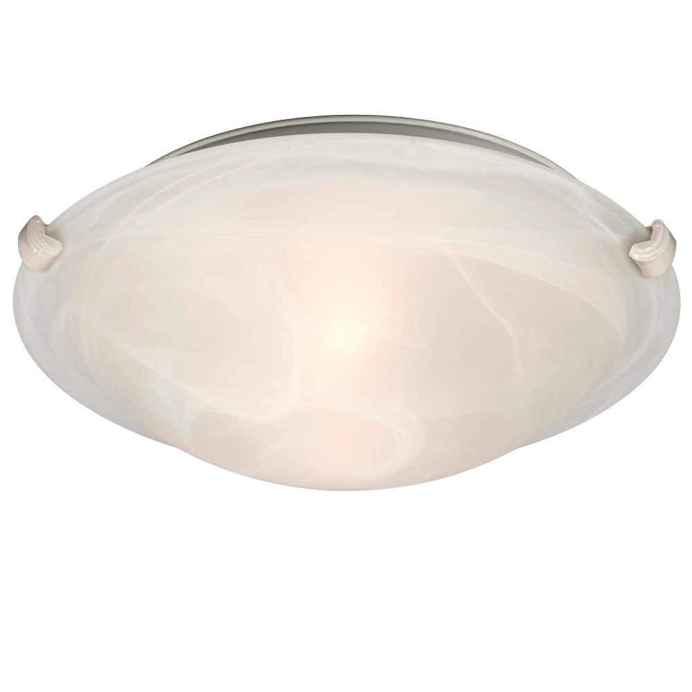 Ofelia White Two Light Flush Mount in White - available from The Lighting Shoppe, trusted by Canadian homeowners