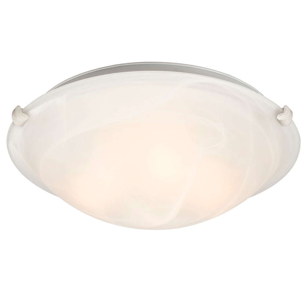 Ofelia White Three Light Flush Mount in White - available from The Lighting Shoppe, trusted by Canadian homeowners
