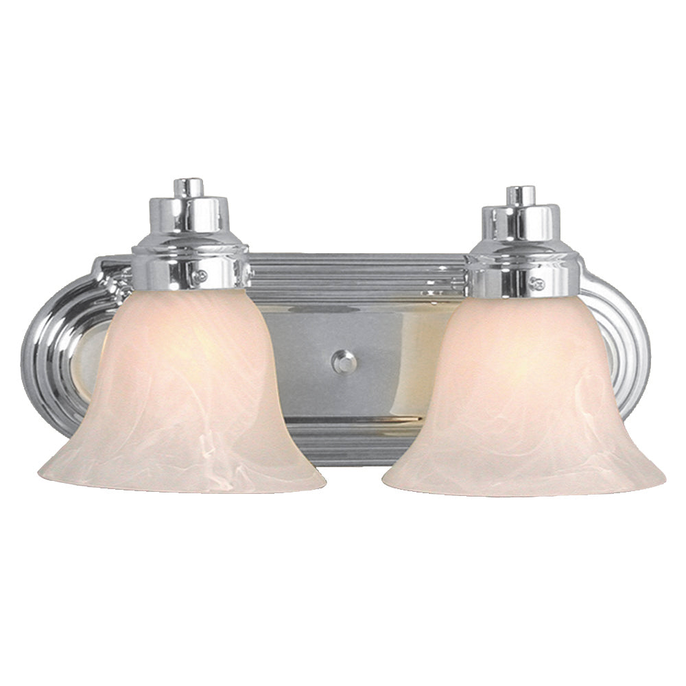 Belfast Polished Chrome Two Light Vanity Light in Polished Chrome - available from The Lighting Shoppe, trusted by Canadian homeowners
