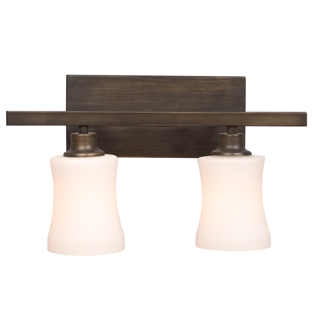 Delta Oil Rubbed Bronze Two Light Vanity Light in Oil Rubbed Bronze - available from The Lighting Shoppe, trusted by Canadian homeowners