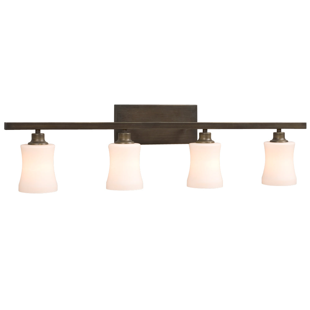 Delta Oil Rubbed Bronze Four Light Vanity Light in Oil Rubbed Bronze - available from The Lighting Shoppe, trusted by Canadian homeowners