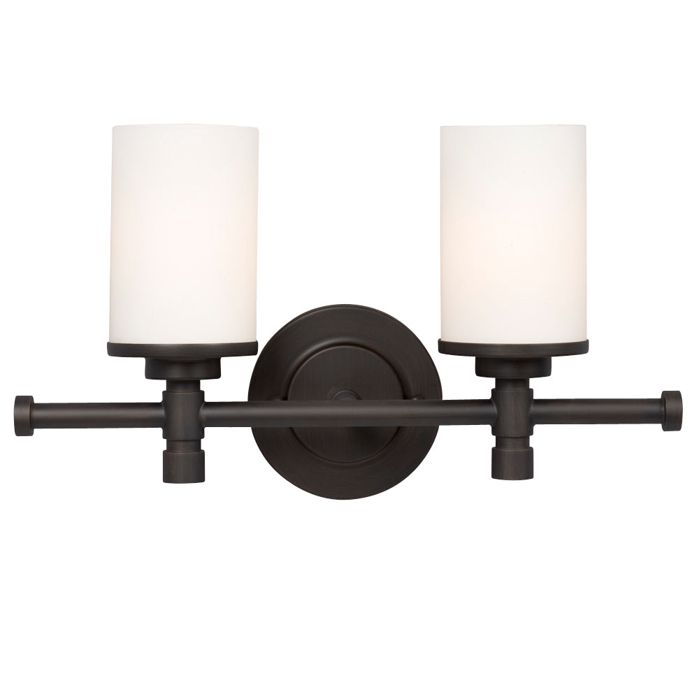 Brighton Oil Rubbed Bronze Two Light Vanity Light in Oil Rubbed Bronze - available from The Lighting Shoppe, trusted by Canadian homeowners