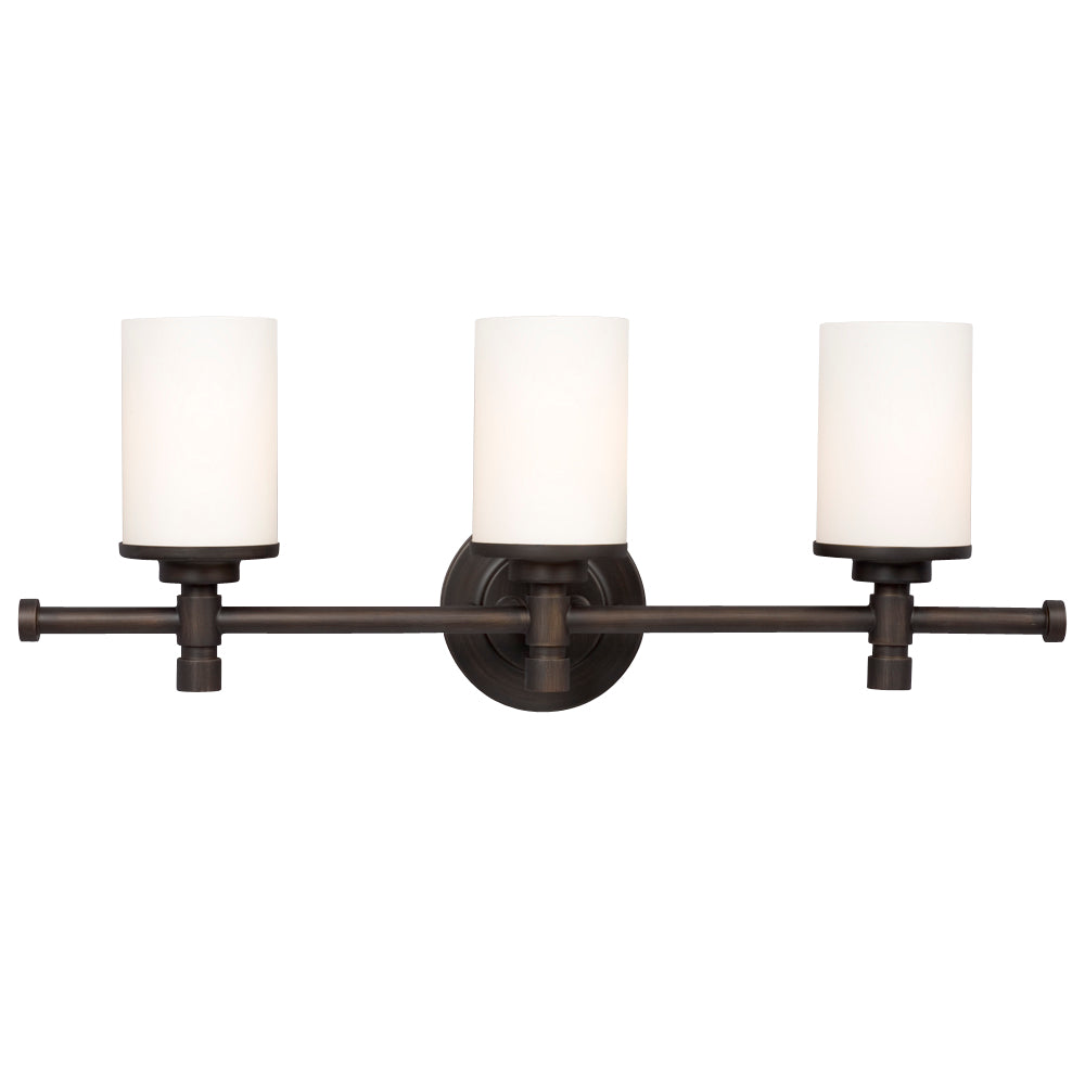 Brighton Oil Rubbed Bronze Three Light Vanity Light in Oil Rubbed Bronze - available from The Lighting Shoppe, trusted by Canadian homeowners
