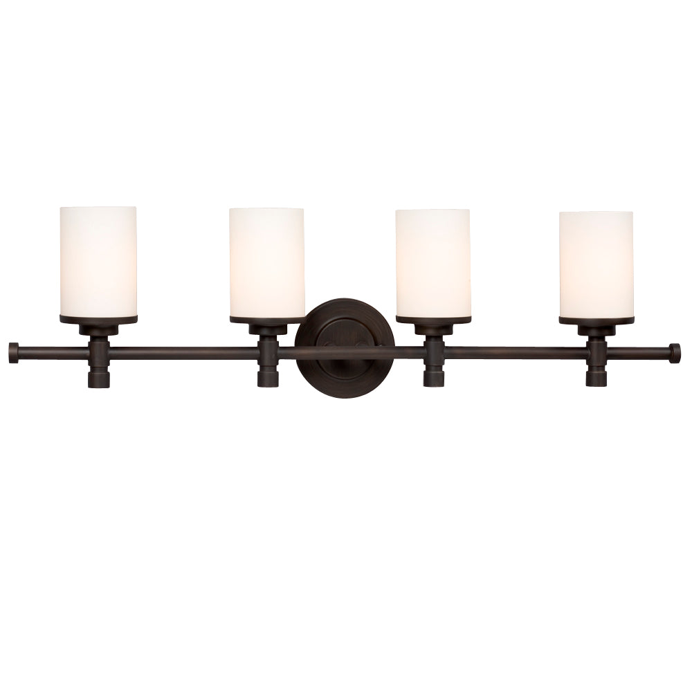 Brighton Oil Rubbed Bronze Four Light Vanity Light in Oil Rubbed Bronze - available from The Lighting Shoppe, trusted by Canadian homeowners
