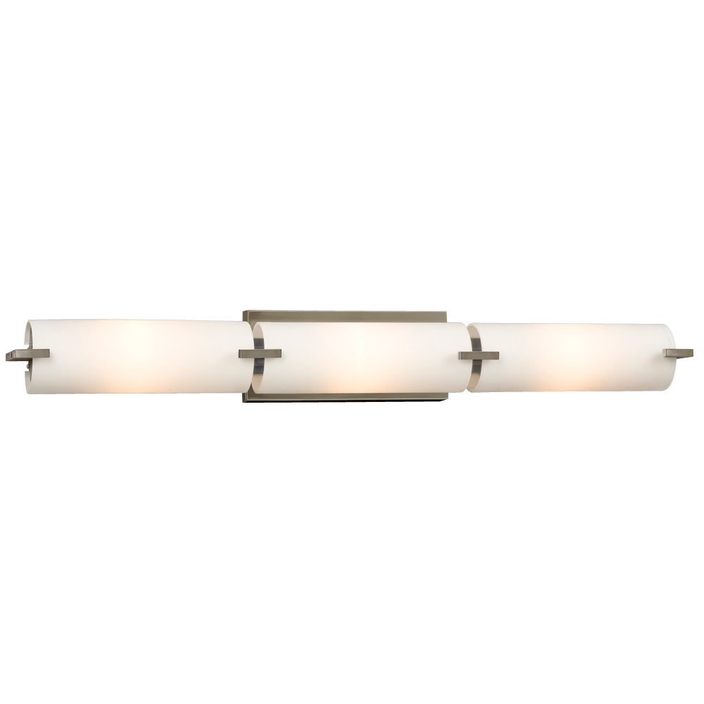 Kona Brushed Nickel Three Light Vanity Light in Brushed Nickel - available from The Lighting Shoppe, trusted by Canadian homeowners