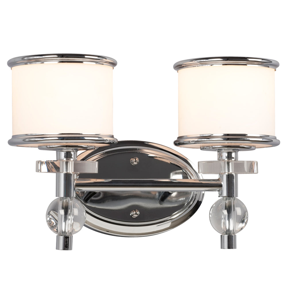 Hilton Two Light Vanity Light in Chrome - available from The Lighting Shoppe, trusted by Canadian homeowners