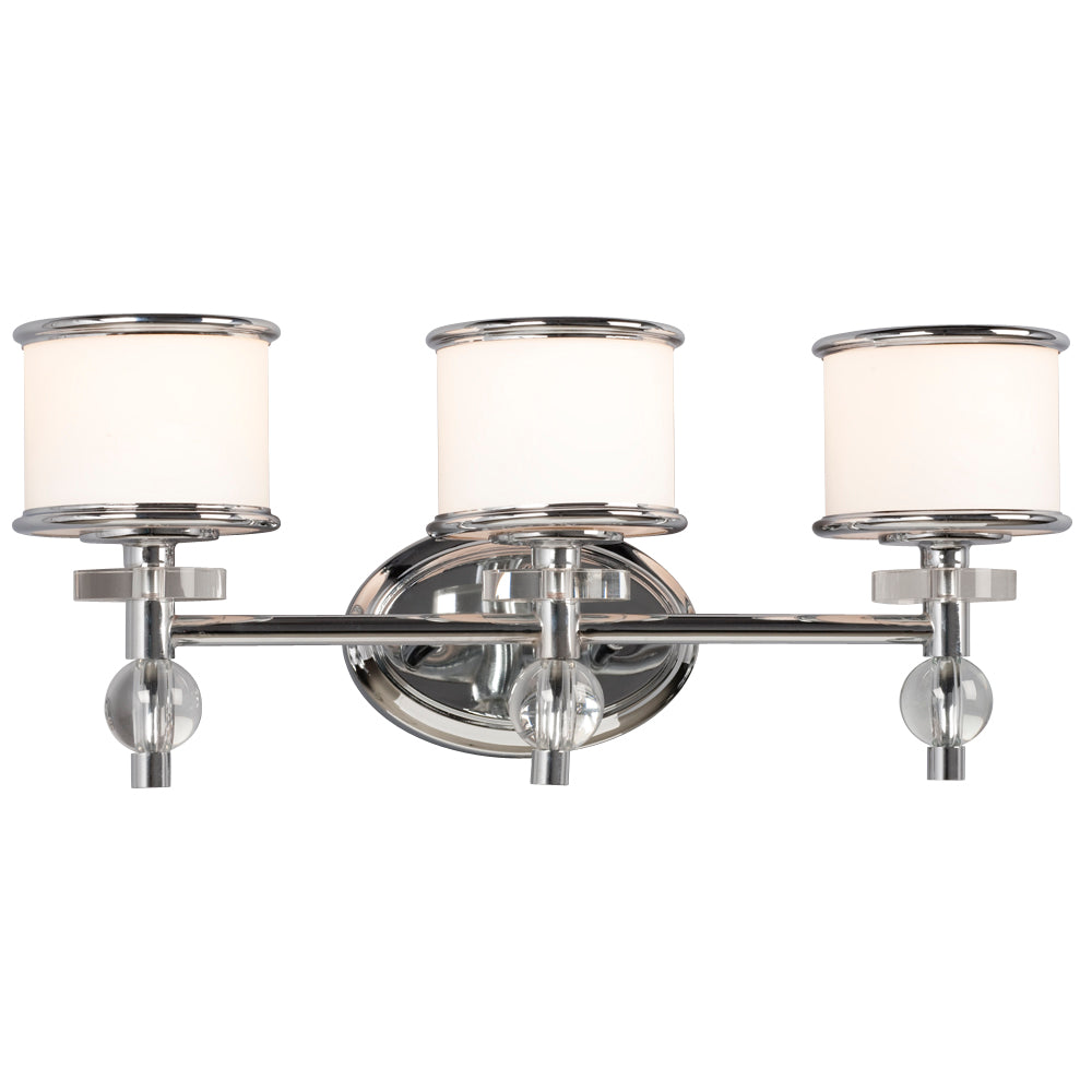 Hilton Three Light Vanity Light in Chrome - available from The Lighting Shoppe, trusted by Canadian homeowners