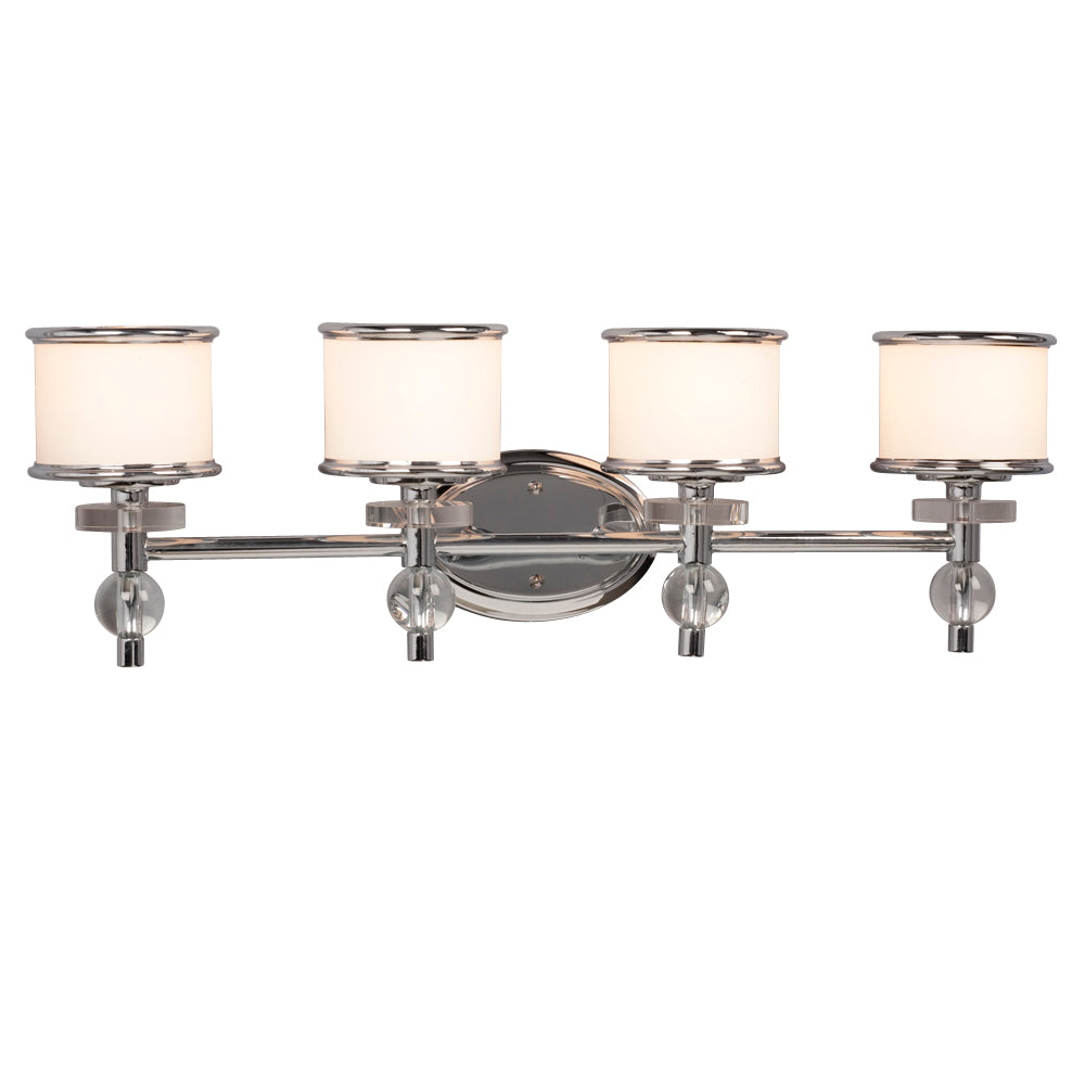 Hilton Four Light Vanity Light in Chrome - available from The Lighting Shoppe, trusted by Canadian homeowners