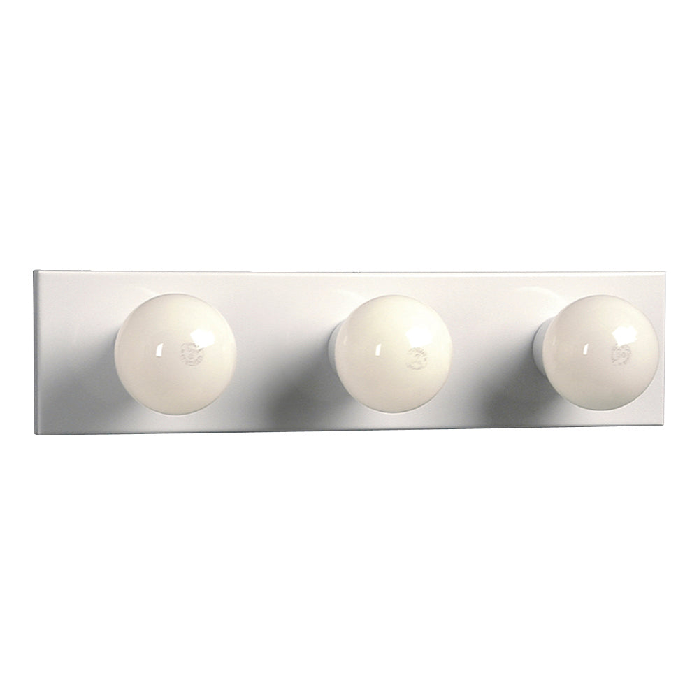 Vanity Light White Three Light Vanity Light in White - available from The Lighting Shoppe, trusted by Canadian homeowners