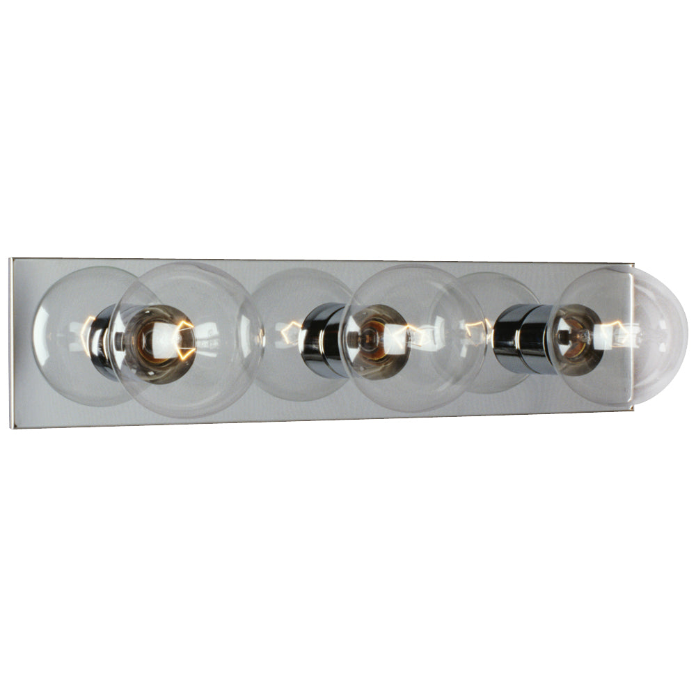 Vanity Light Polished Chrome Three Light Vanity Light in Polished Chrome - available from The Lighting Shoppe, trusted by Canadian homeowners