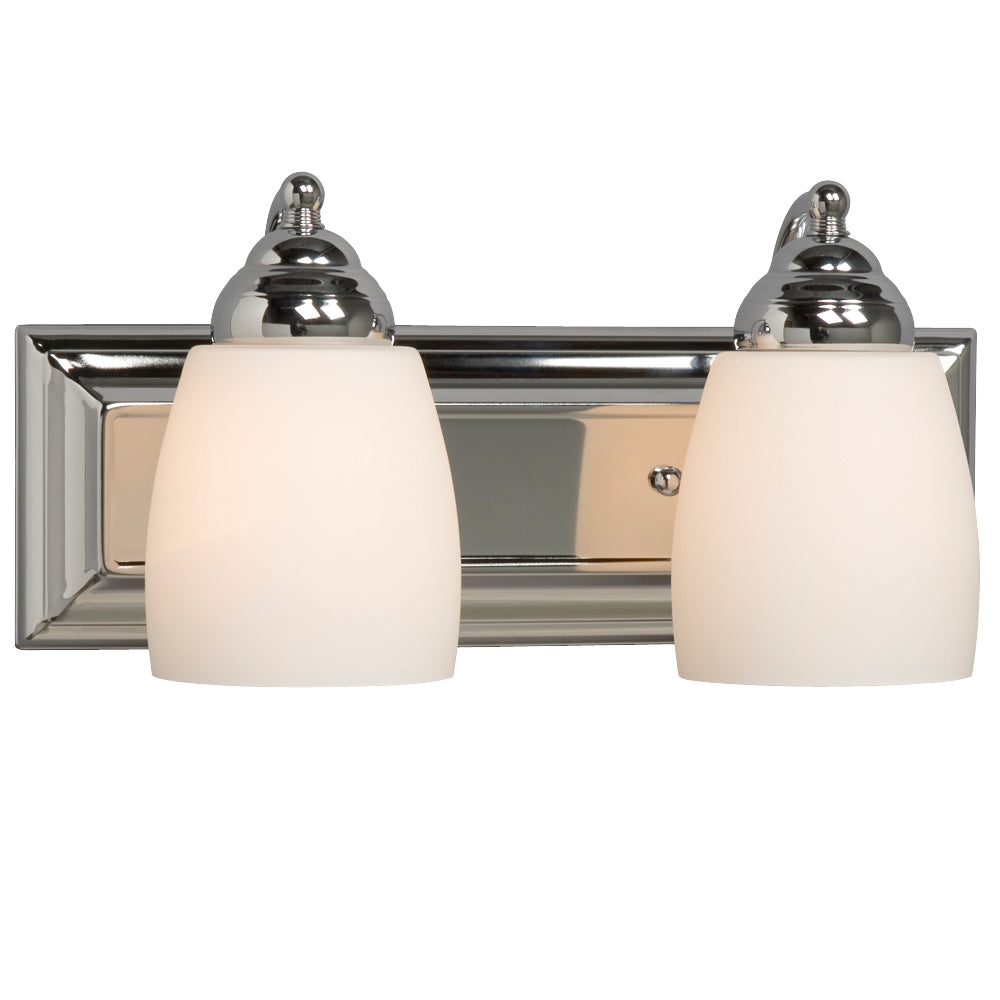 Barclay Polished Chrome Two Light Vanity Light in Polished Chrome - available from The Lighting Shoppe, trusted by Canadian homeowners