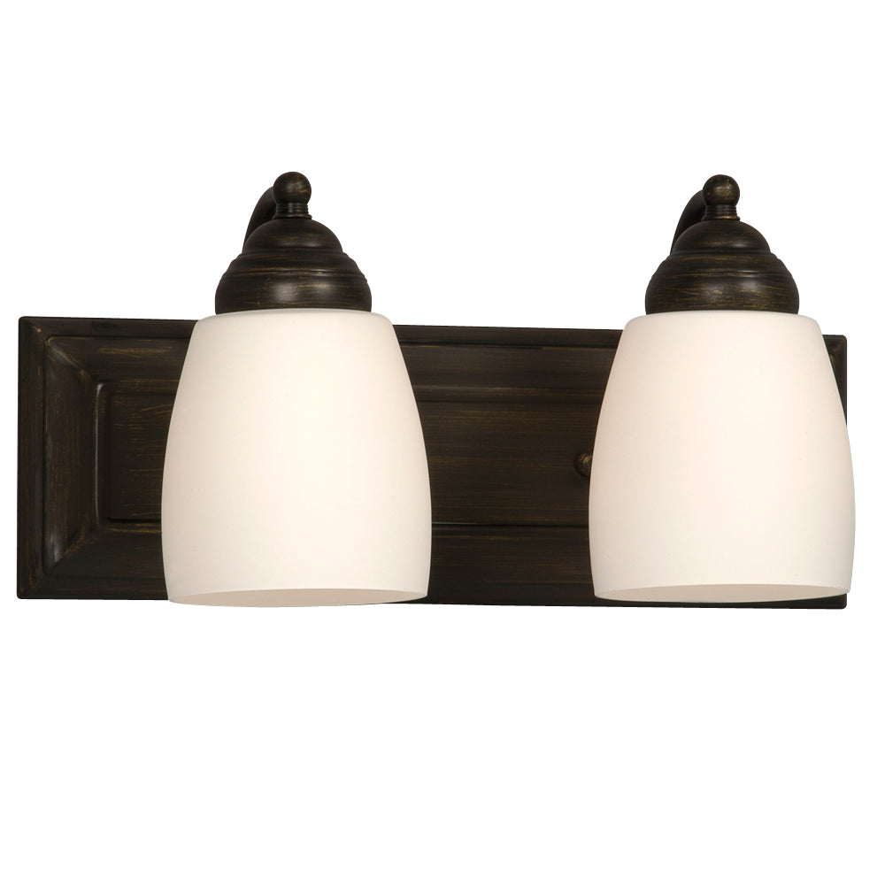 Barclay Oil Rubbed Bronze Two Light Vanity Light in Oil Rubbed Bronze - available from The Lighting Shoppe, trusted by Canadian homeowners