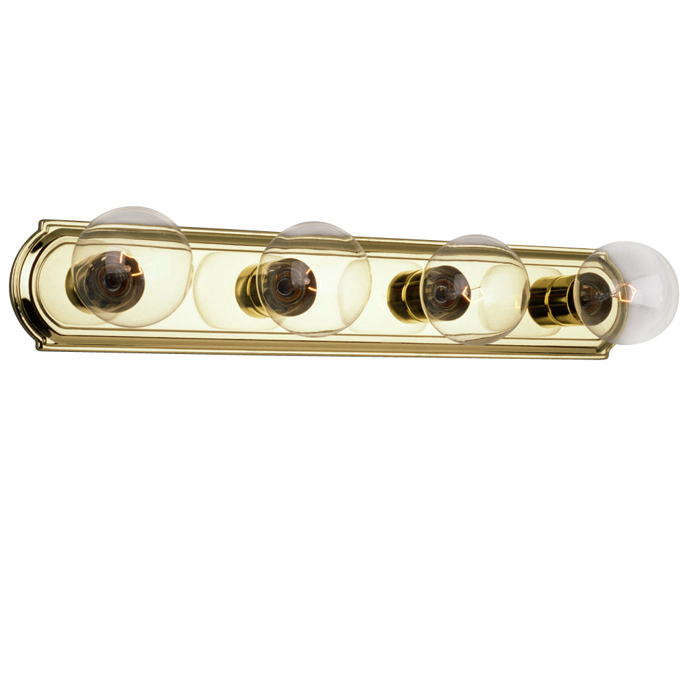 Vanity Light Polished Brass Four Light Vanity Light in Polished Brass - available from The Lighting Shoppe, trusted by Canadian homeowners