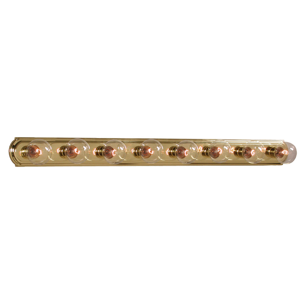 Vanity Light Polished Brass Eight Light Vanity Light in Polished Brass - available from The Lighting Shoppe, trusted by Canadian homeowners