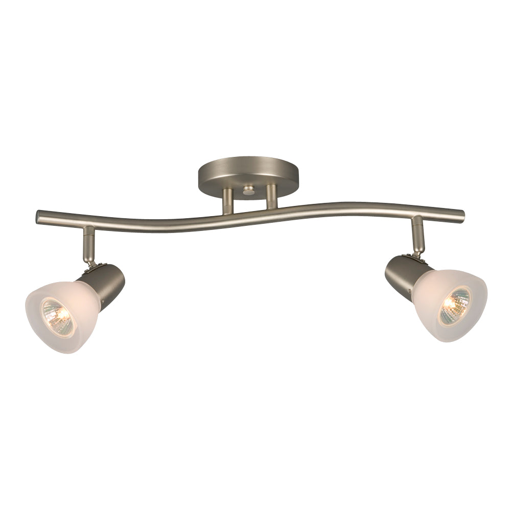 Luna Brushed Nickel Two Light Track Light in Brushed Nickel - available from The Lighting Shoppe, trusted by Canadian homeowners