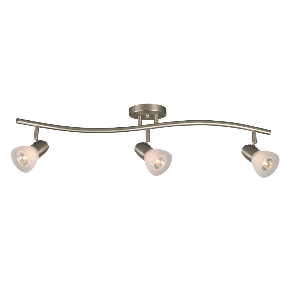 Luna Brushed Nickel Three Light Track Light in Brushed Nickel - available from The Lighting Shoppe, trusted by Canadian homeowners