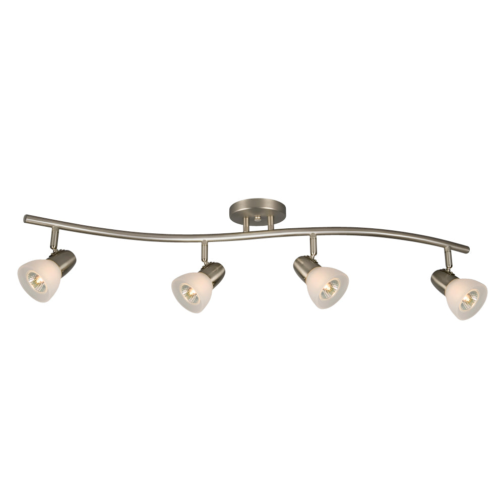 Luna Brushed Nickel Four Light Track Light in Brushed Nickel - available from The Lighting Shoppe, trusted by Canadian homeowners