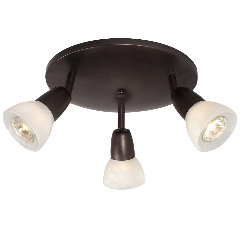 Luna Old Bronze Three Light Ceiling Pan in Old Bronze - available from The Lighting Shoppe, trusted by Canadian homeowners