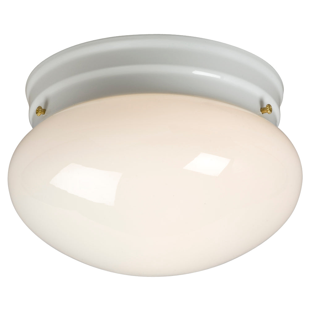Flush Mount White One Light Flush Mount in White - available from The Lighting Shoppe, trusted by Canadian homeowners