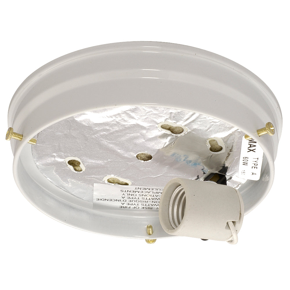 Bulk Holder & Glass Pack One Light Flush Mount in White - available from The Lighting Shoppe, trusted by Canadian homeowners