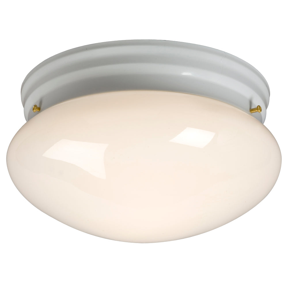Flush Mount White One Light Flush Mount in White - available from The Lighting Shoppe, trusted by Canadian homeowners