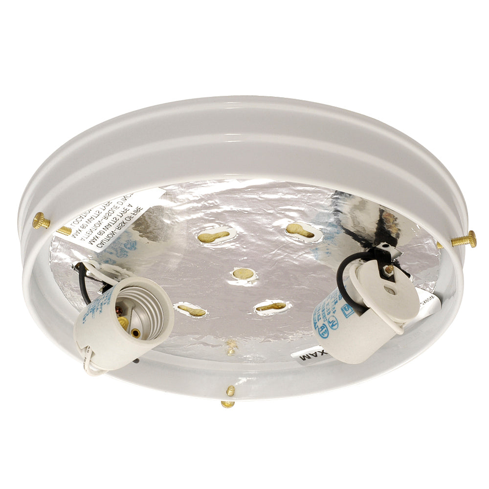 Bulk Holder & Glass Pack Two Light Flush Mount in White - available from The Lighting Shoppe, trusted by Canadian homeowners