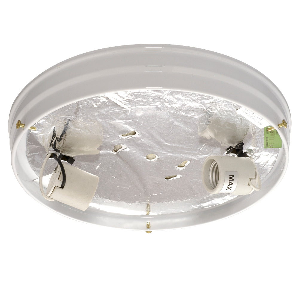 Bulk Holder & Glass Pack Two Light Flush Mount in White - available from The Lighting Shoppe, trusted by Canadian homeowners