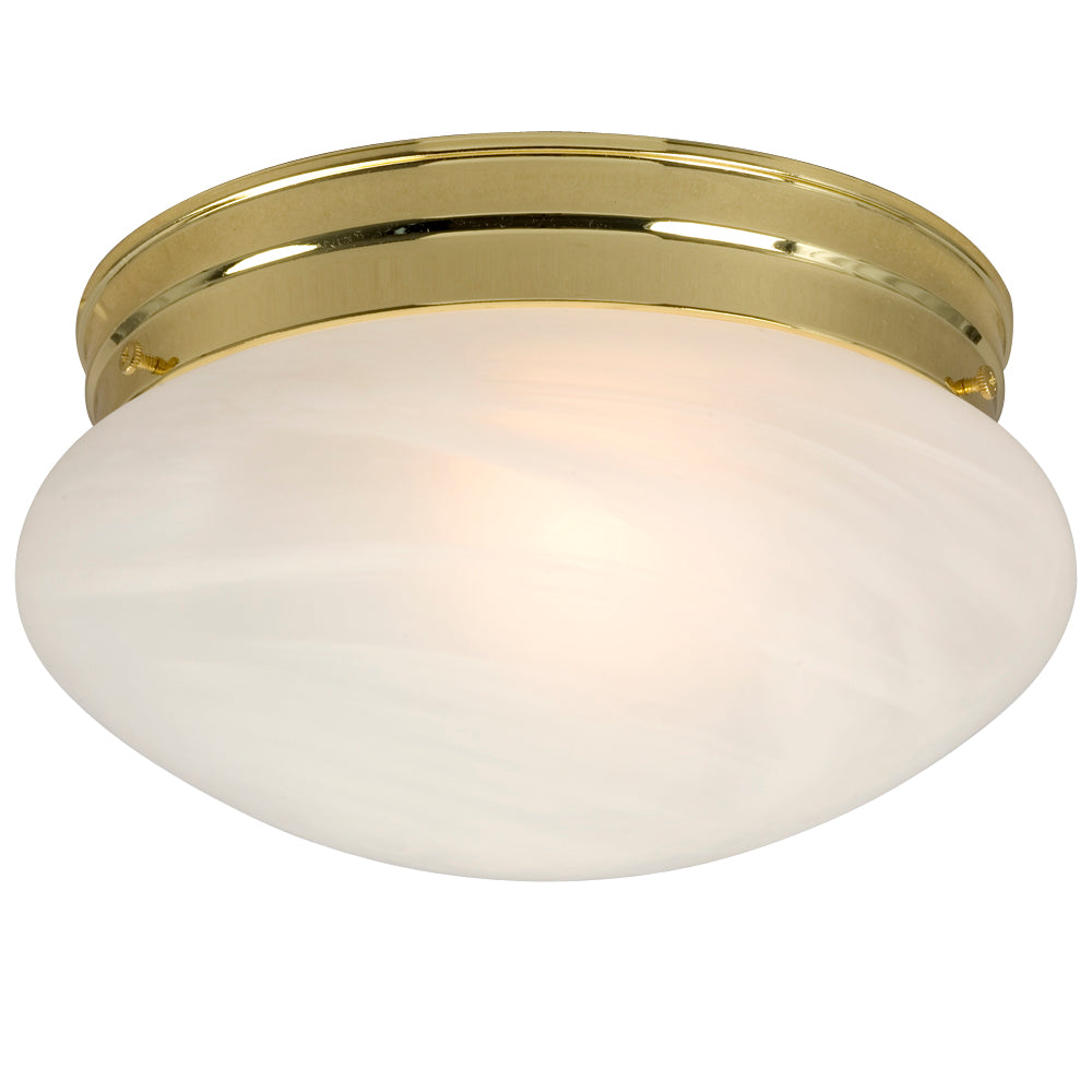 Flush Mount Polished Brass One Light Flush Mount in Polished Brass - available from The Lighting Shoppe, trusted by Canadian homeowners