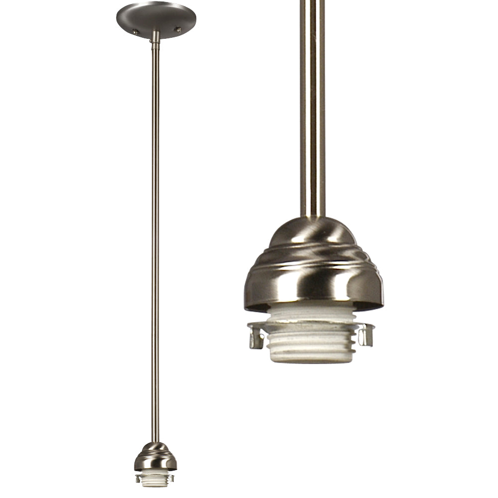 Bulk Holder & Glass Pack One Light Pendant in Brushed Nickel - available from The Lighting Shoppe, trusted by Canadian homeowners