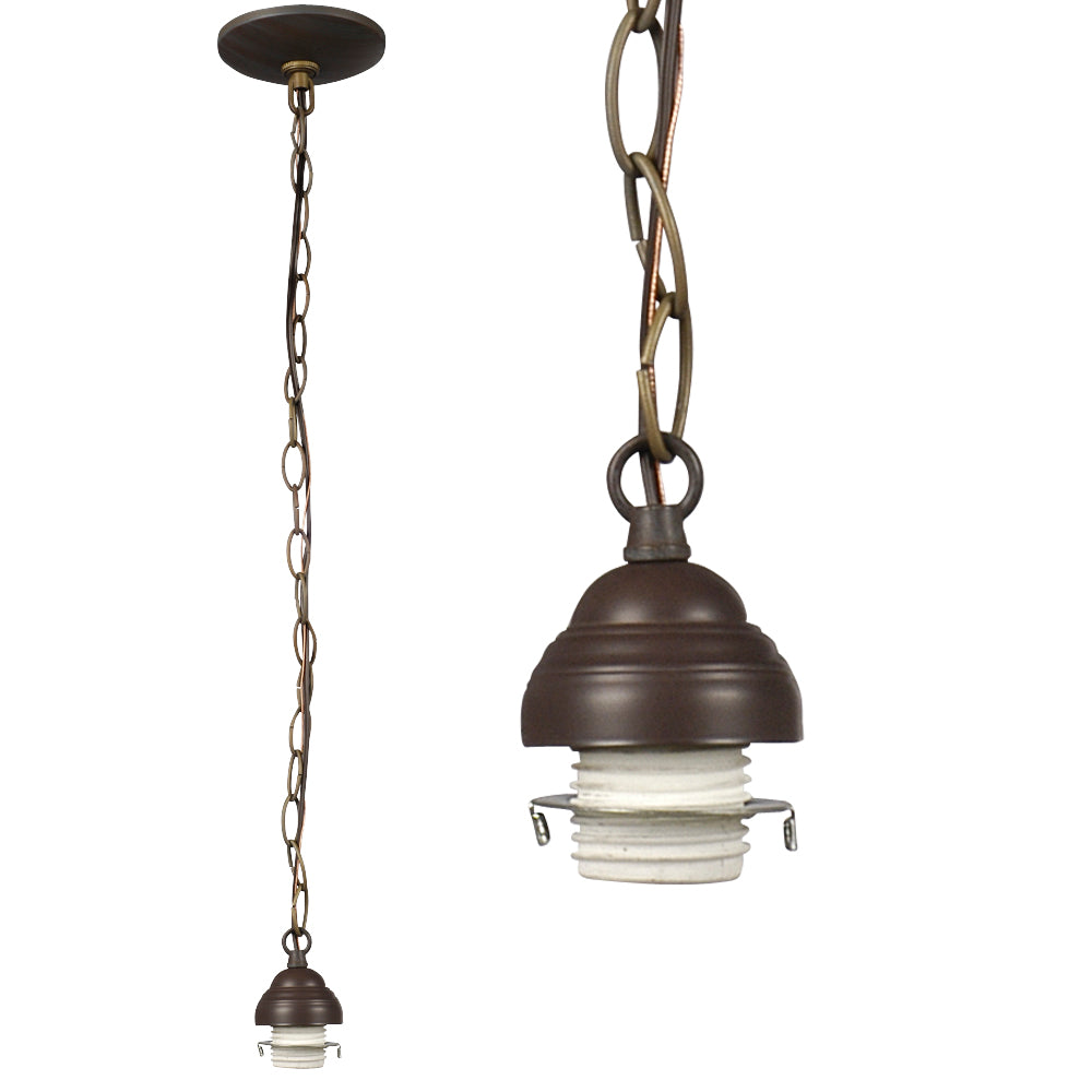 Bulk Holder & Glass Pack One Light Pendant in Old Bronze - available from The Lighting Shoppe, trusted by Canadian homeowners