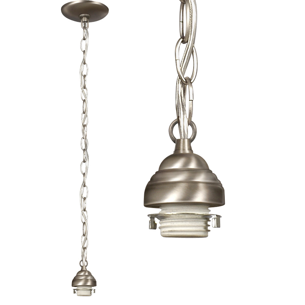 Bulk Holder & Glass Pack One Light Pendant in Pewter - available from The Lighting Shoppe, trusted by Canadian homeowners