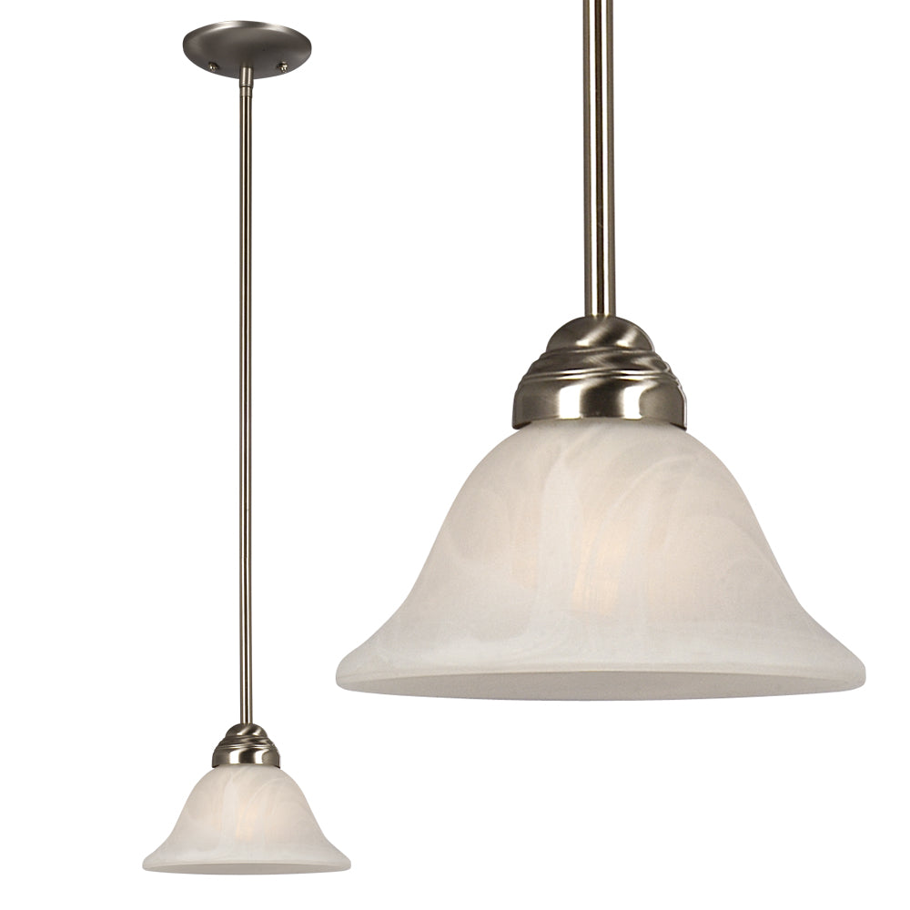 Mini Pendant Brushed Nickel One Light Pendant in Brushed Nickel - available from The Lighting Shoppe, trusted by Canadian homeowners