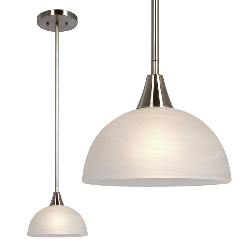 Metro Brushed Nickel One Light Pendant in Brushed Nickel - available from The Lighting Shoppe, trusted by Canadian homeowners