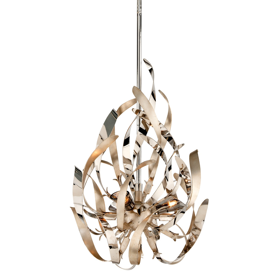Corbett Lighting Canada - 154-43-SL/SS - Three Light Pendant - Graffiti - Silver Leaf