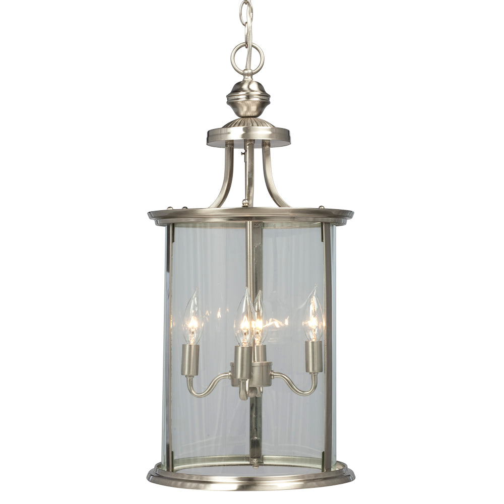 Huntington Brushed Nickel Four Light Pendant in Brushed Nickel - available from The Lighting Shoppe, trusted by Canadian homeowners