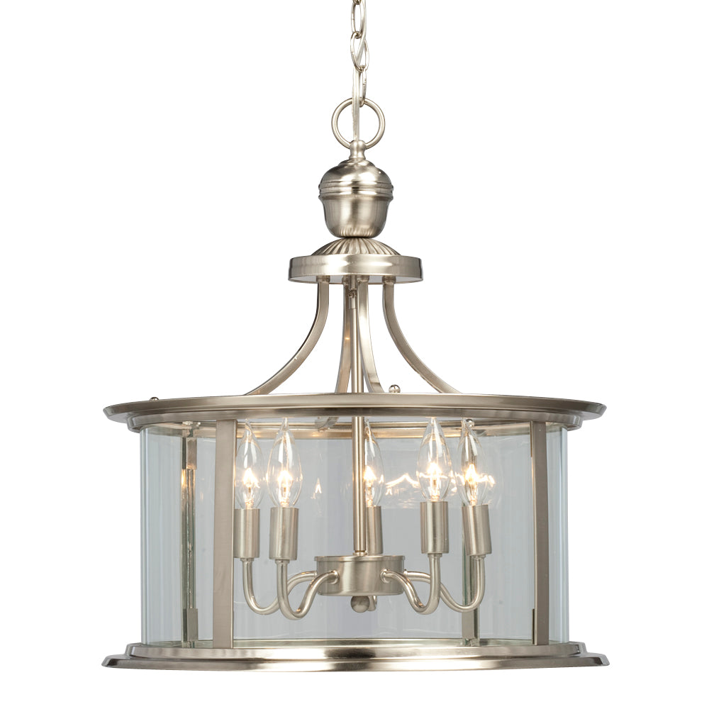 Huntington Brushed Nickel Five Light Pendant in Brushed Nickel - available from The Lighting Shoppe, trusted by Canadian homeowners