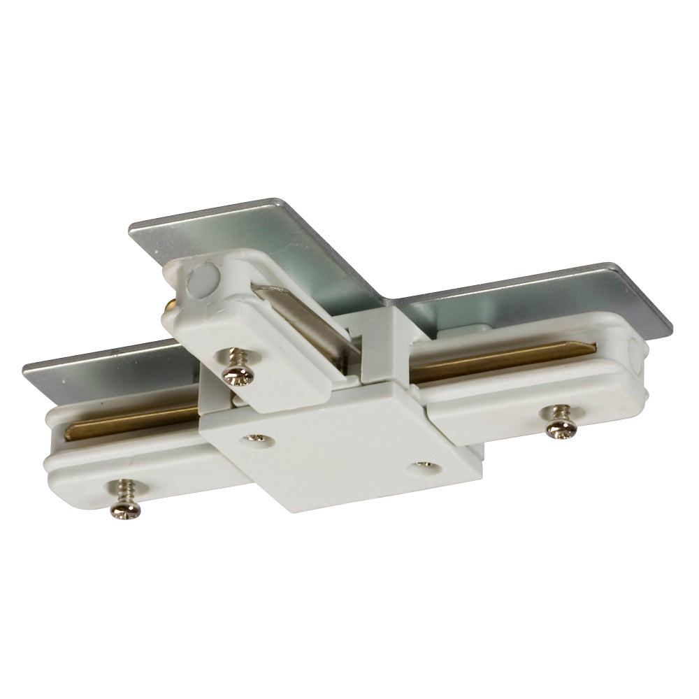 Track Lighting T-Connector in White - available from The Lighting Shoppe, trusted by Canadian homeowners