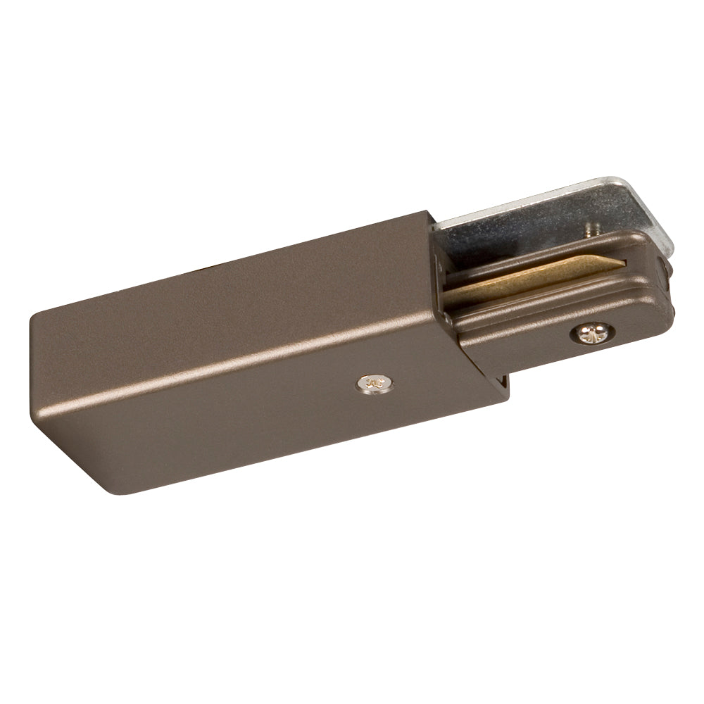 Track Lighting Live-end Connector in Bronze - available from The Lighting Shoppe, trusted by Canadian homeowners