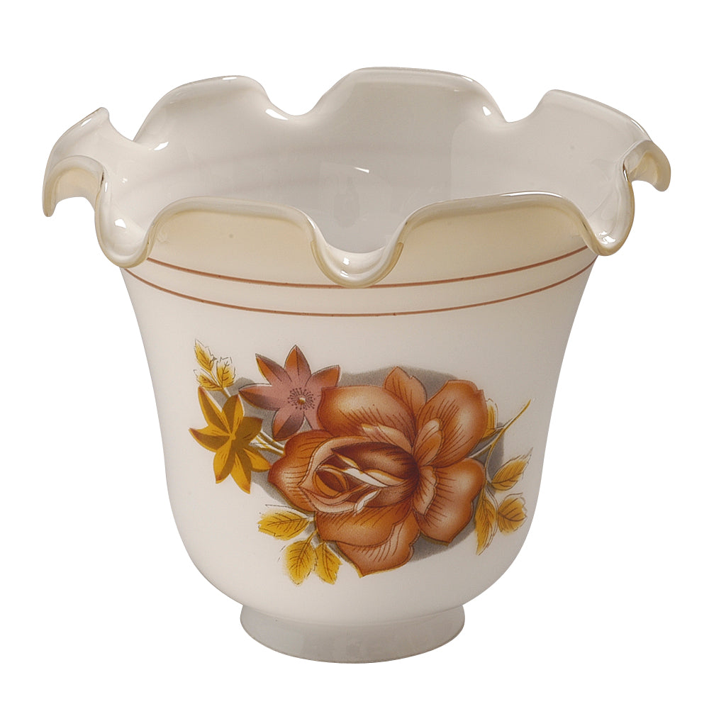 Bulk Holder & Glass Pack White Floral Glass in White - available from The Lighting Shoppe, trusted by Canadian homeowners