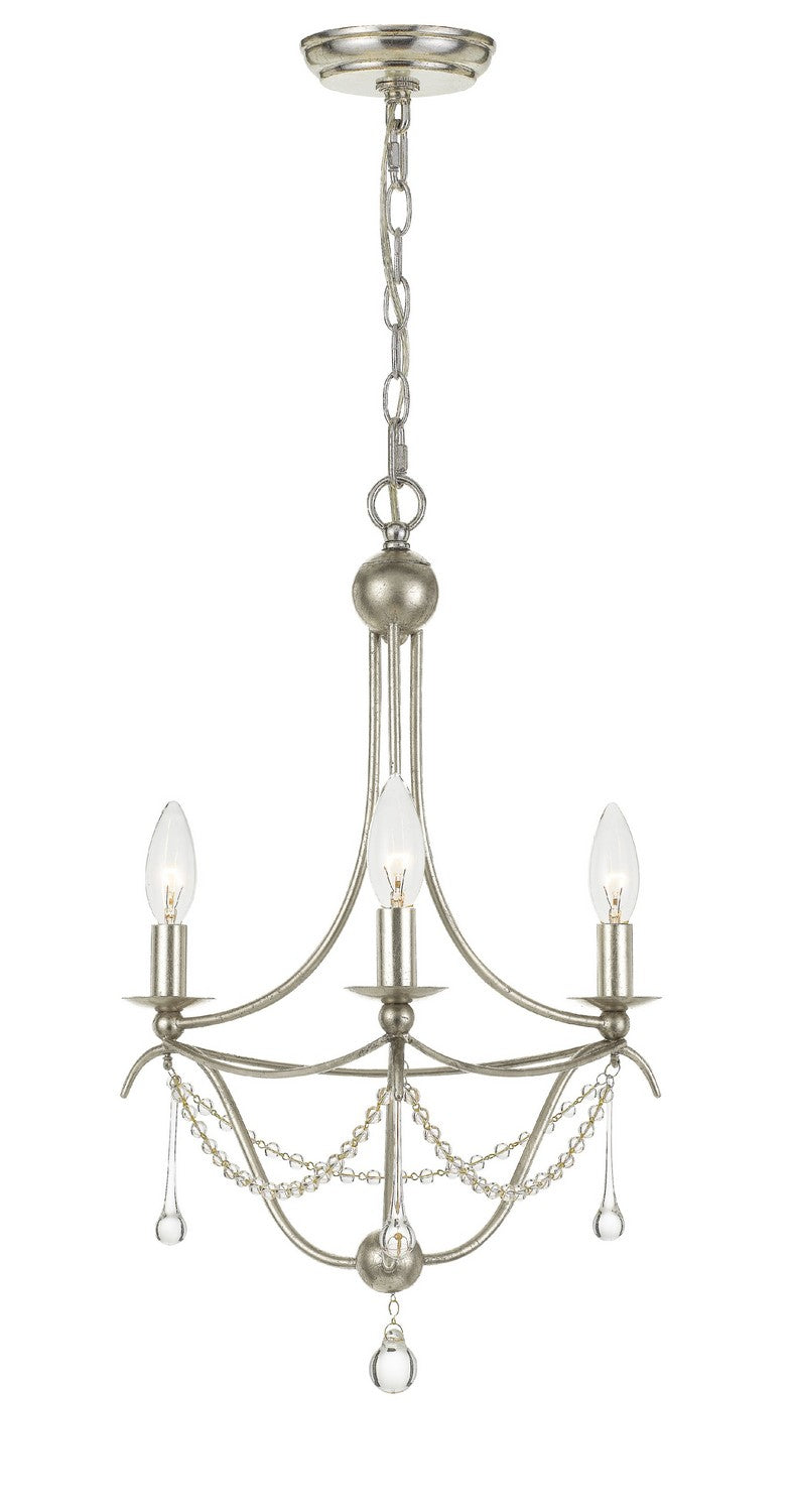 Metro Three Light Mini Chandelier in Antique Silver - available from The Lighting Shoppe, trusted by Canadian homeowners
