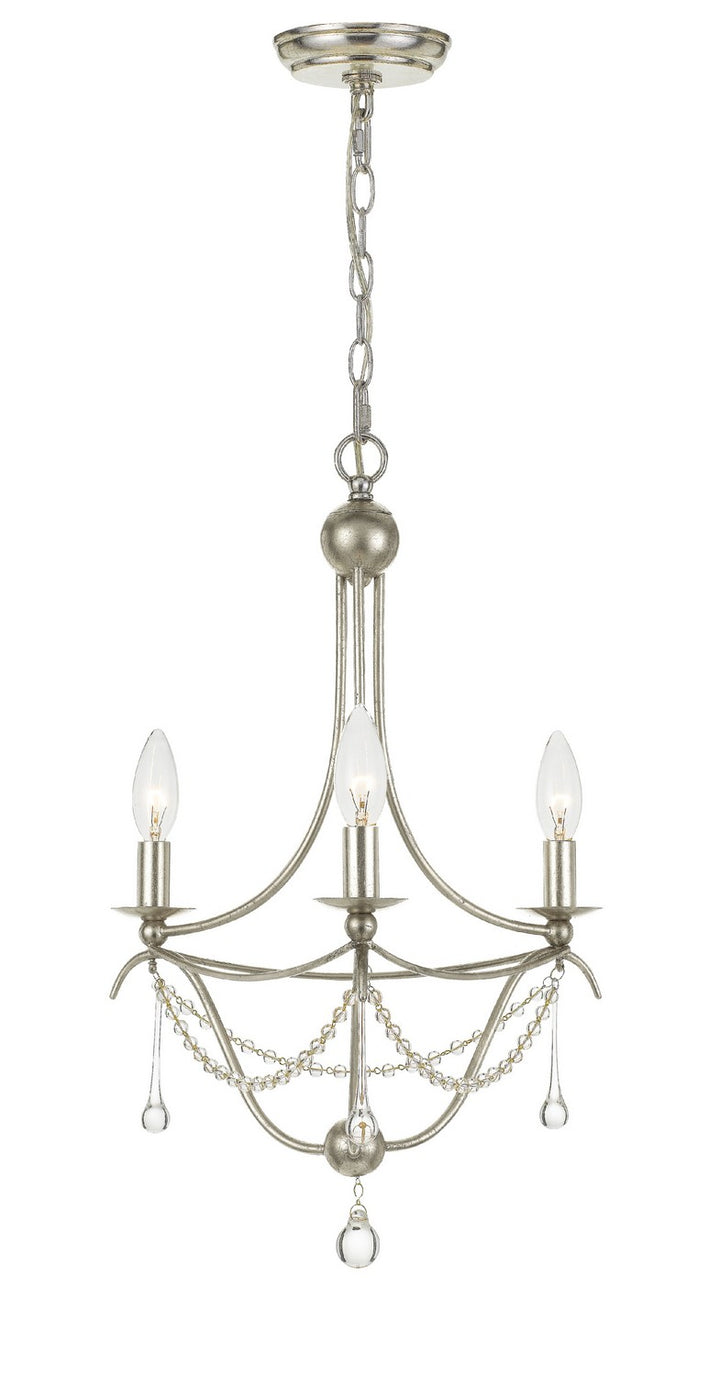 Metro Three Light Mini Chandelier in Antique Silver - available from The Lighting Shoppe, trusted by Canadian homeowners