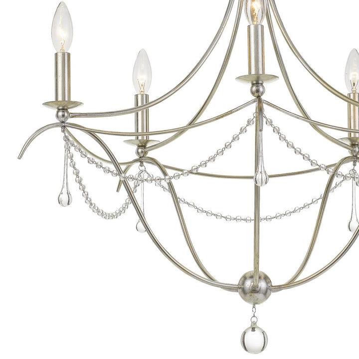 Crystorama - 425-SA - Five Light Chandelier - Metro - Antique Silver