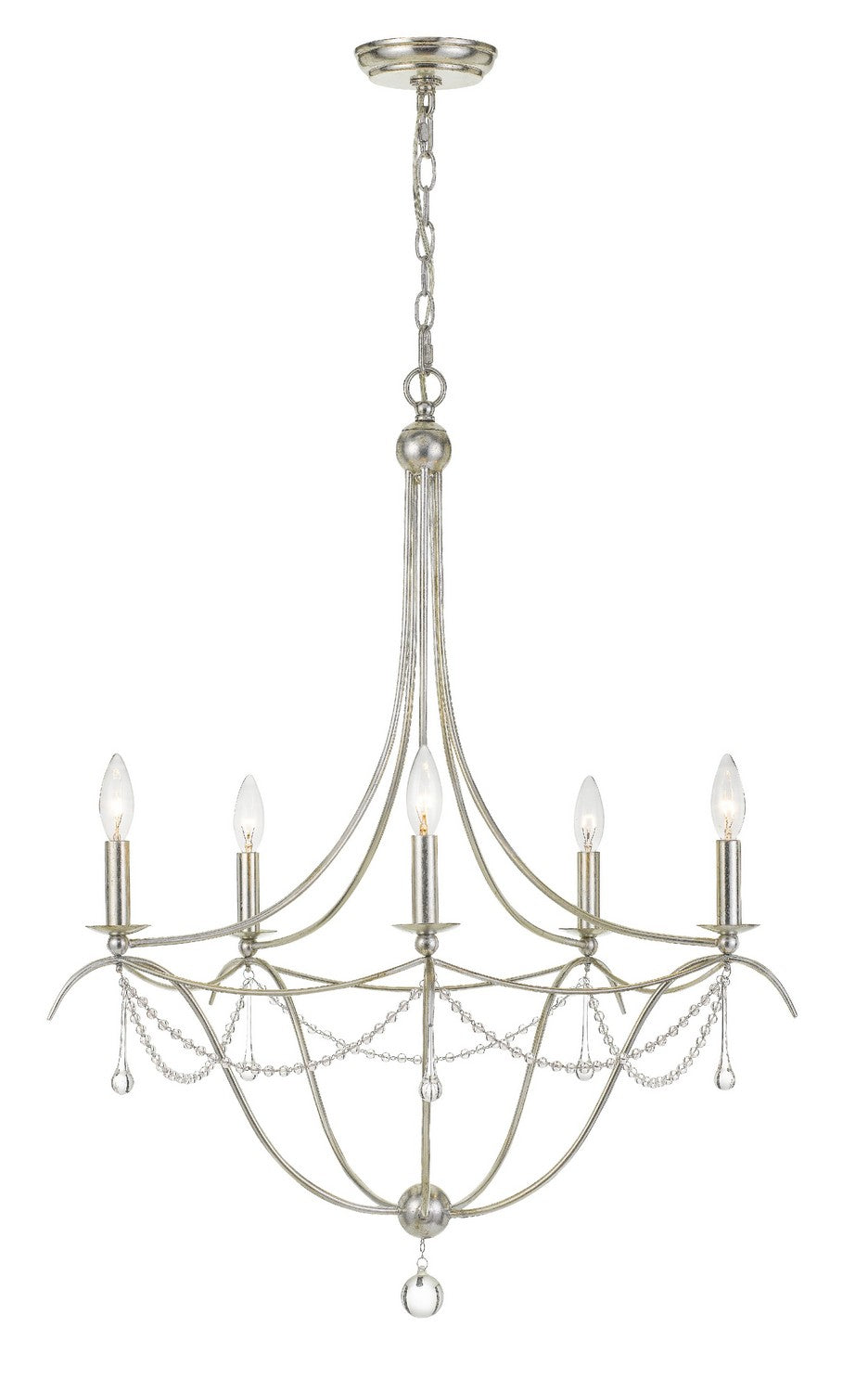 Metro Five Light Chandelier in Antique Silver - available from The Lighting Shoppe, trusted by Canadian homeowners