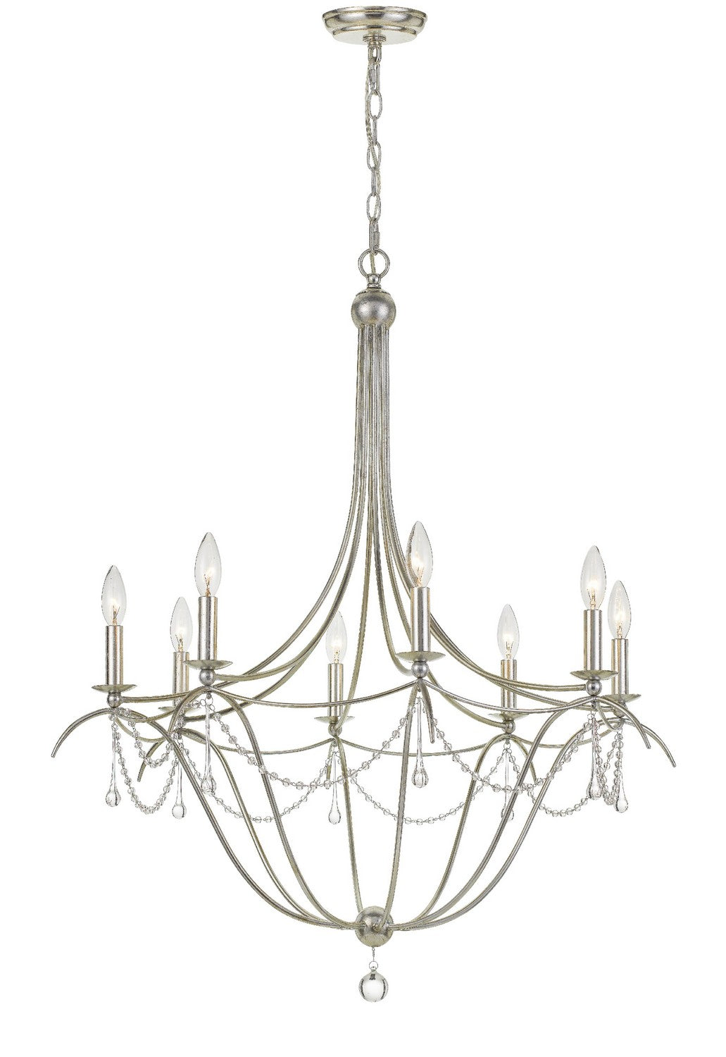 Metro Eight Light Chandelier in Antique Silver - available from The Lighting Shoppe, trusted by Canadian homeowners