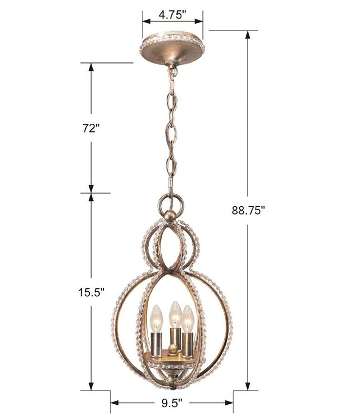 Crystorama - 6760-DT - Three Light Mini Chandelier - Garland - Distressed Twilight