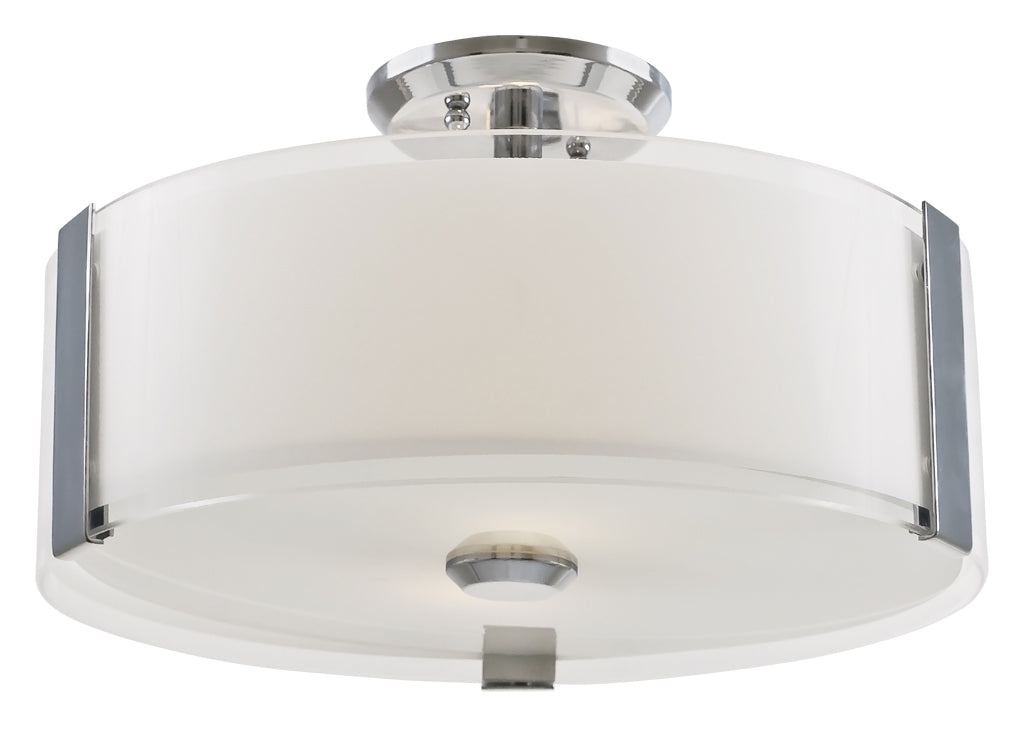 DVI Canada - DVP14511CH-SSOP - Three Light Semi-Flush Mount - Zurich - Chrome w/Silk Screened Opal Glass