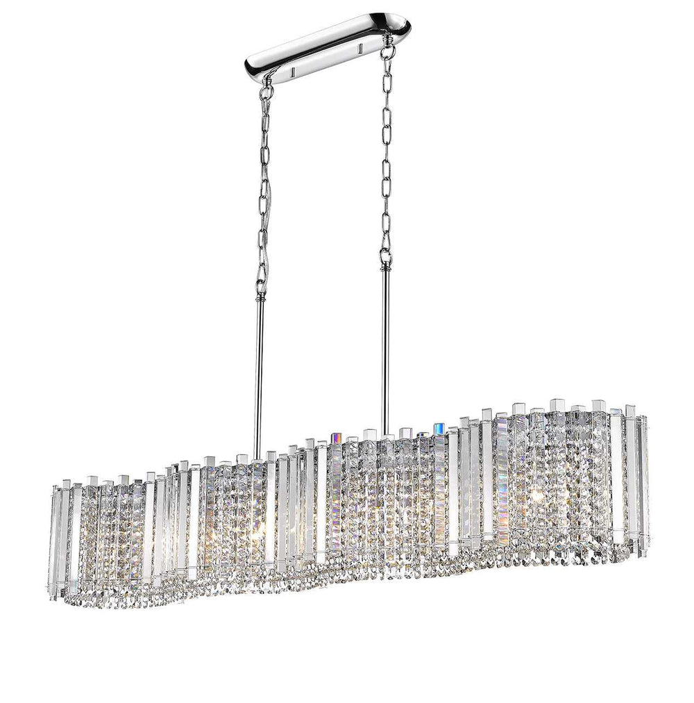 Hurley 9-Light Crystal Linear Pendant Modition Lighting