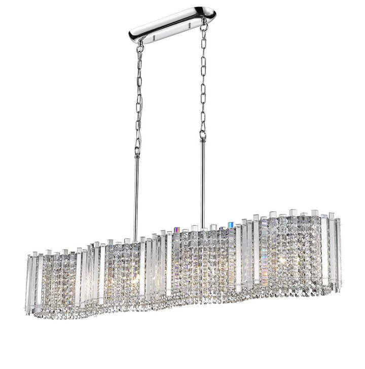 Hurley 9-Light Crystal Linear Pendant Modition Lighting